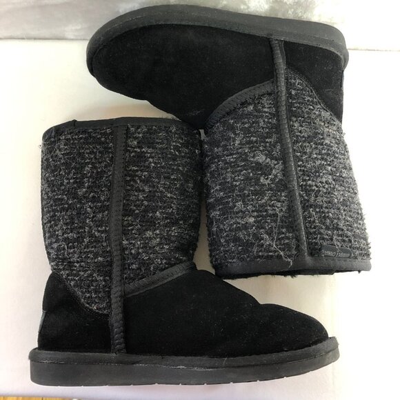 MINNETONKA Black & Grey Winter Boots Size 6 - Picture 4 of 10